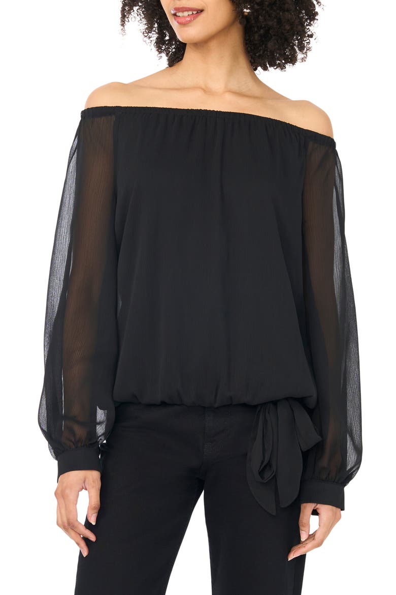 Off the Shoulder Top, Main, color, RICH BLACK
