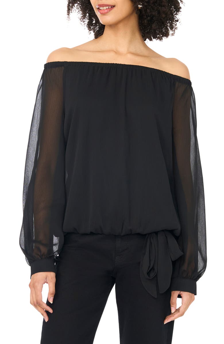 Vince Camuto Off the Shoulder Top, Main, color, Rich Black