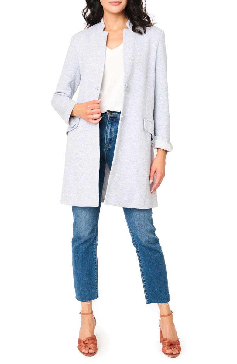 GIBSONLOOK Notch Collar Cotton Blend Jacket, Alternate, color, Heather Grey