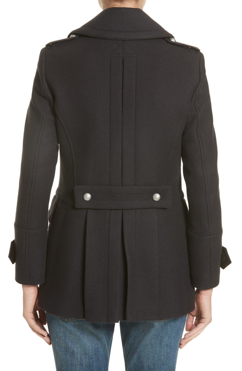 Burberry Milbridgen Wool Blend Military Coat, Alternate, color, 