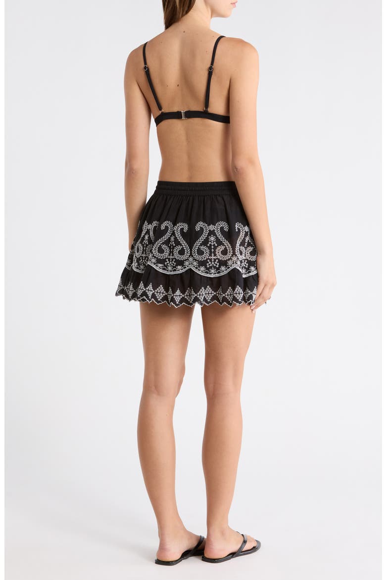 Judith Eyelet Embroidery Miniskirt, Alternate, color, BLACK / WHITE EYELET