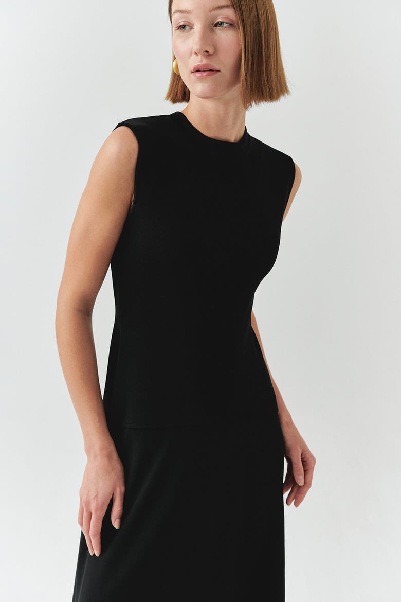 Hadlee Midi Dress, Alternate, color, BLACK