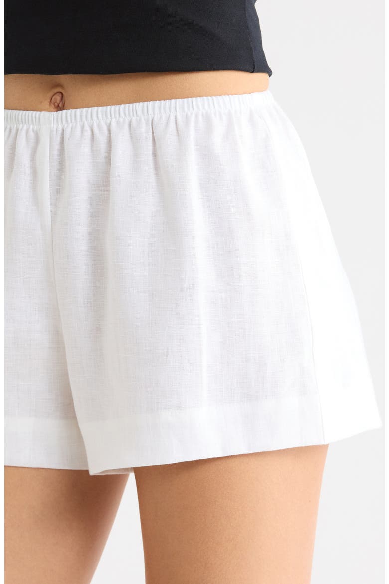Nora Linen Shorts, Alternate, color, WHITE