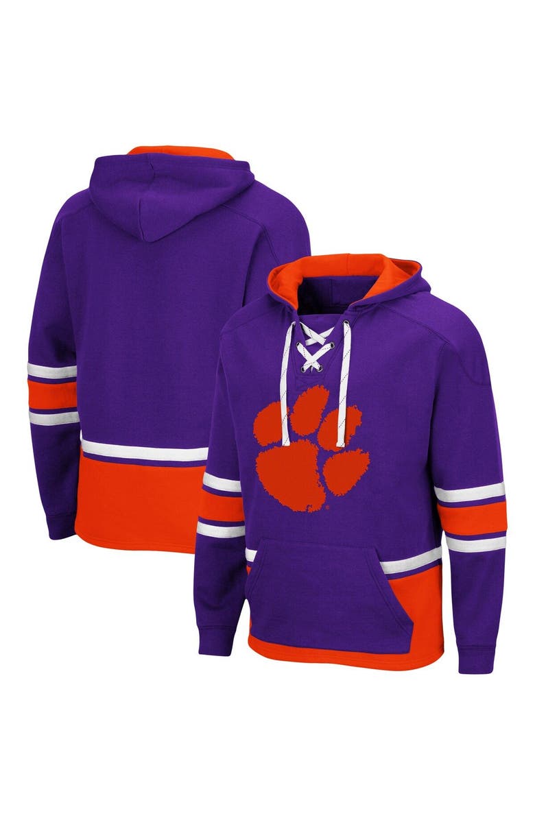 COLOSSEUM Men's Colosseum Purple Clemson Tigers Lace Up 3.0 Pullover Hoodie, Main, color, Purple