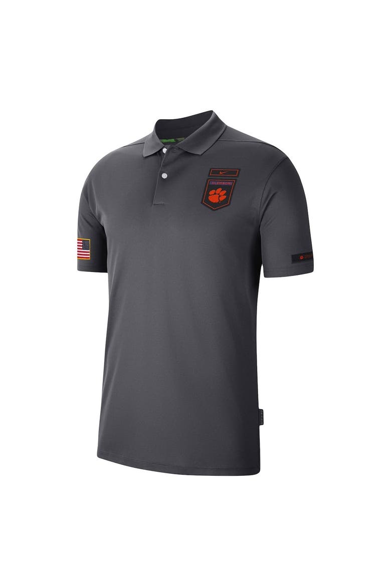 Men's Nike Anthracite Clemson Tigers Victory Military Appreciation Performance Polo, Alternate, color, Anthracite