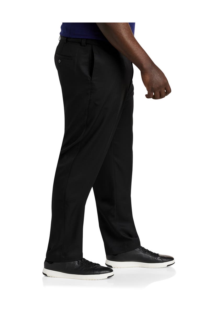Oak Hill by DXL Big & Tall Microfiber Waist-Relaxer Pants, Alternate, color, Black