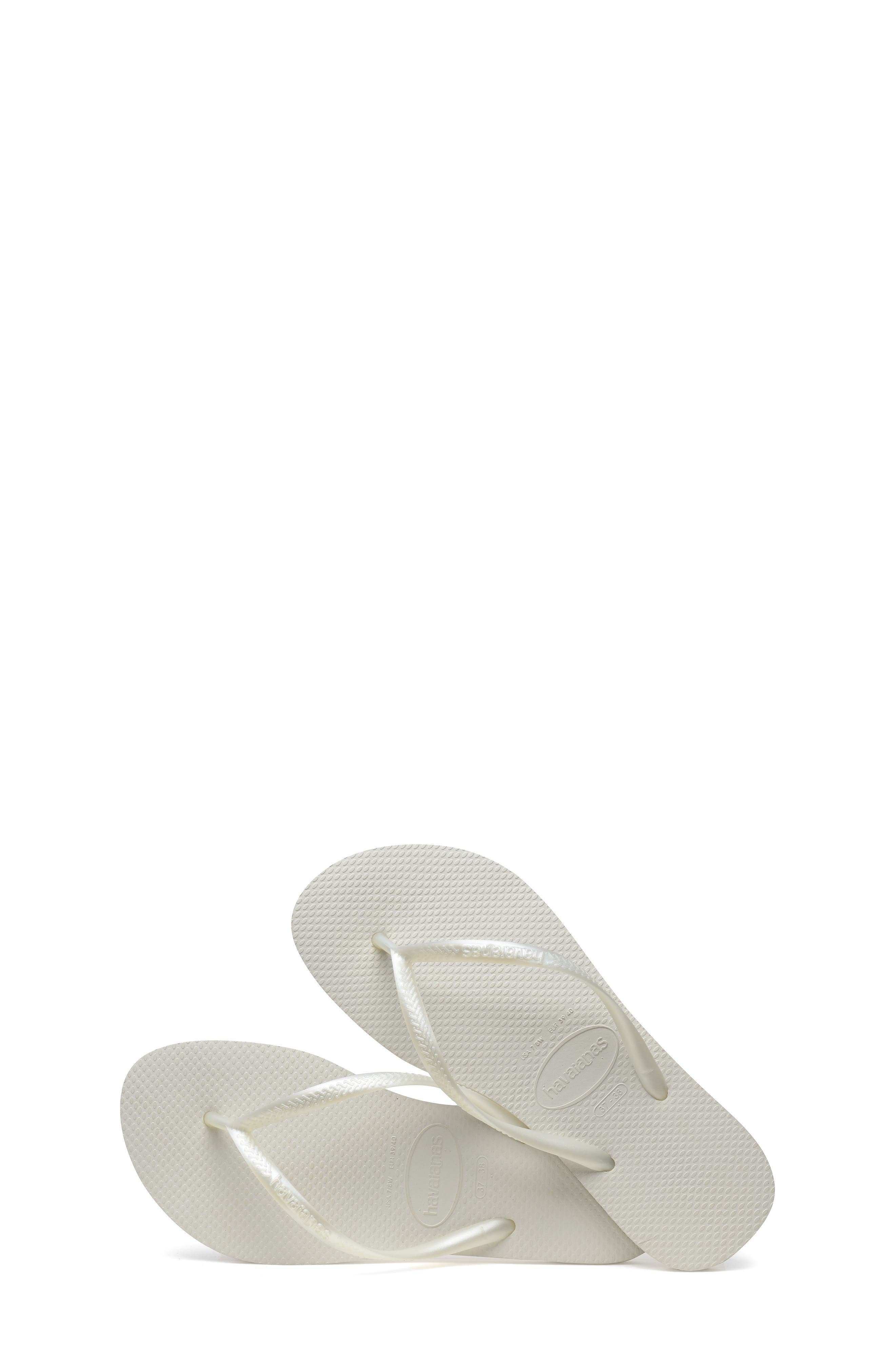Havaianas Slim Flip Flop, Alternate, color, White/White