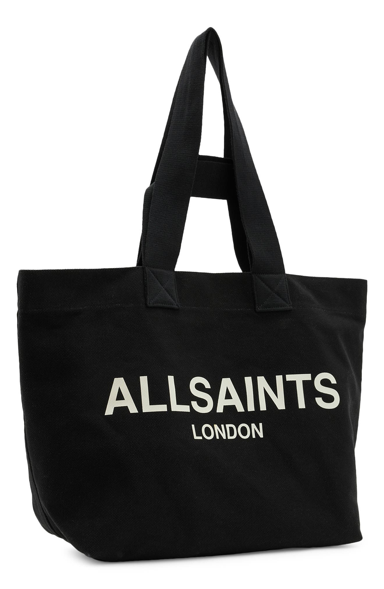 AllSaints Ali Logo Cotton Canvas East/West Tote, Alternate, color, 