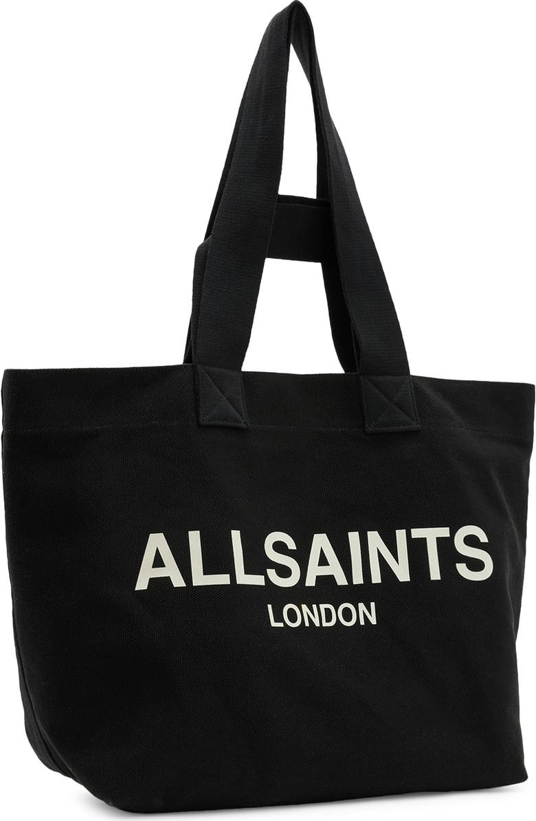 AllSaints Ali Logo Cotton Canvas East/West Tote, Alternate, color,