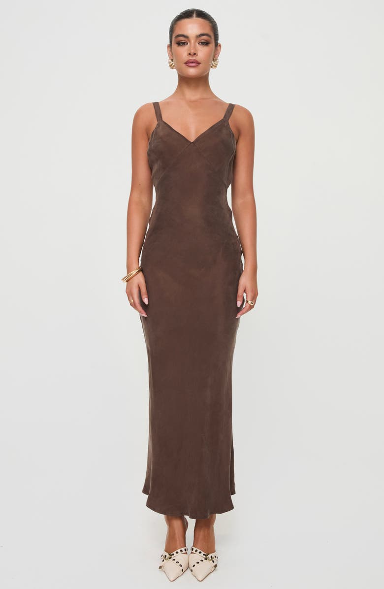 Princess Polly Laurette Maxi Dress, Alternate, color, Brown