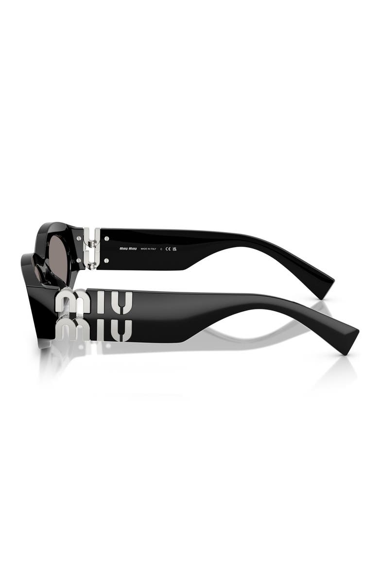 54mm Rectangular Sunglasses, Alternate, color, BLACK / DARK GREY