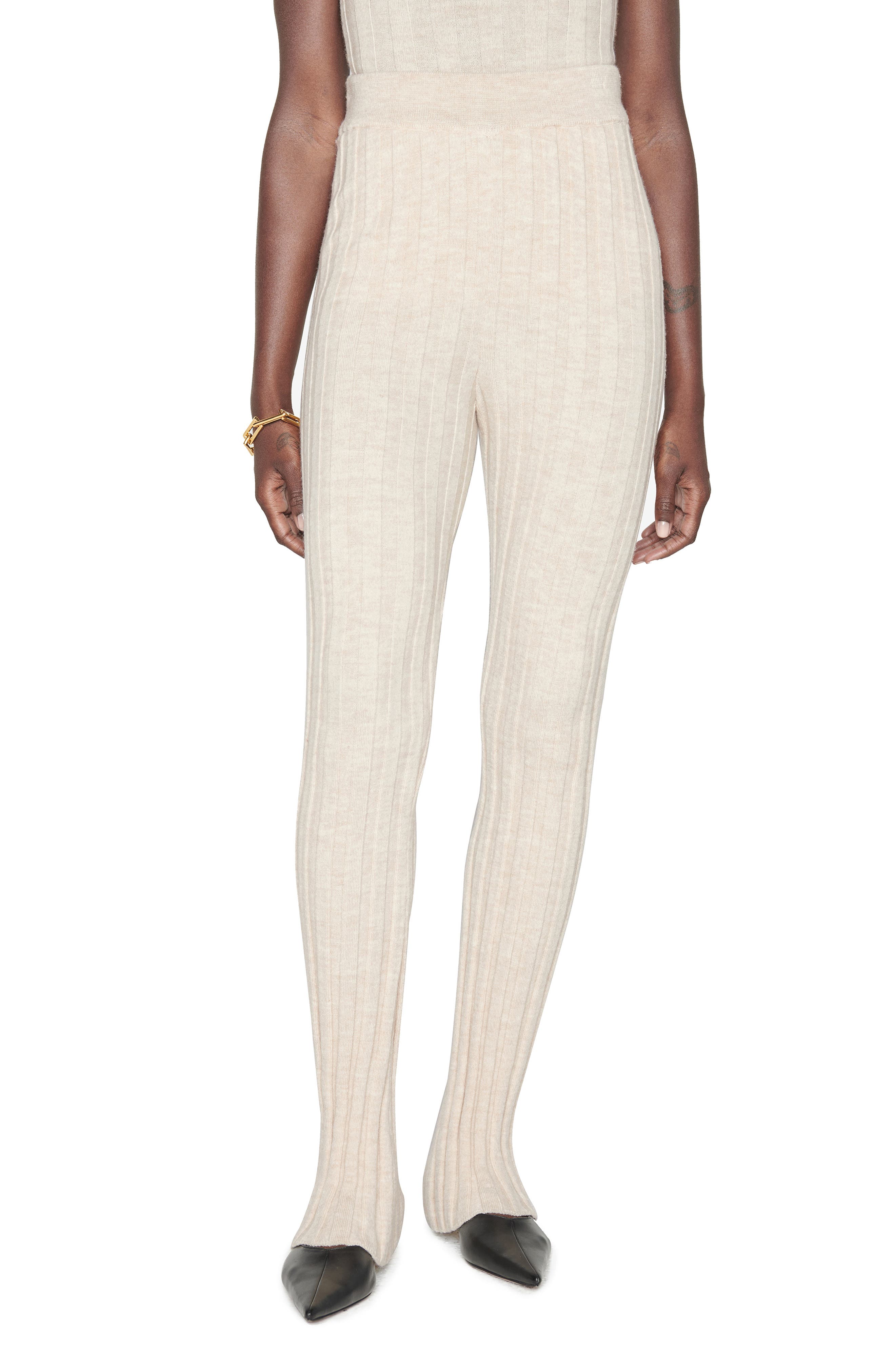 ANINE BING Val Ribbed Wool Leggings
