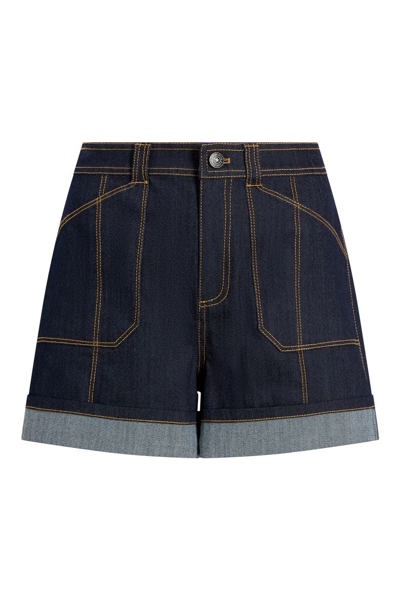 Benji Cuffed Denim Shorts, Alternate, color, INDIGO