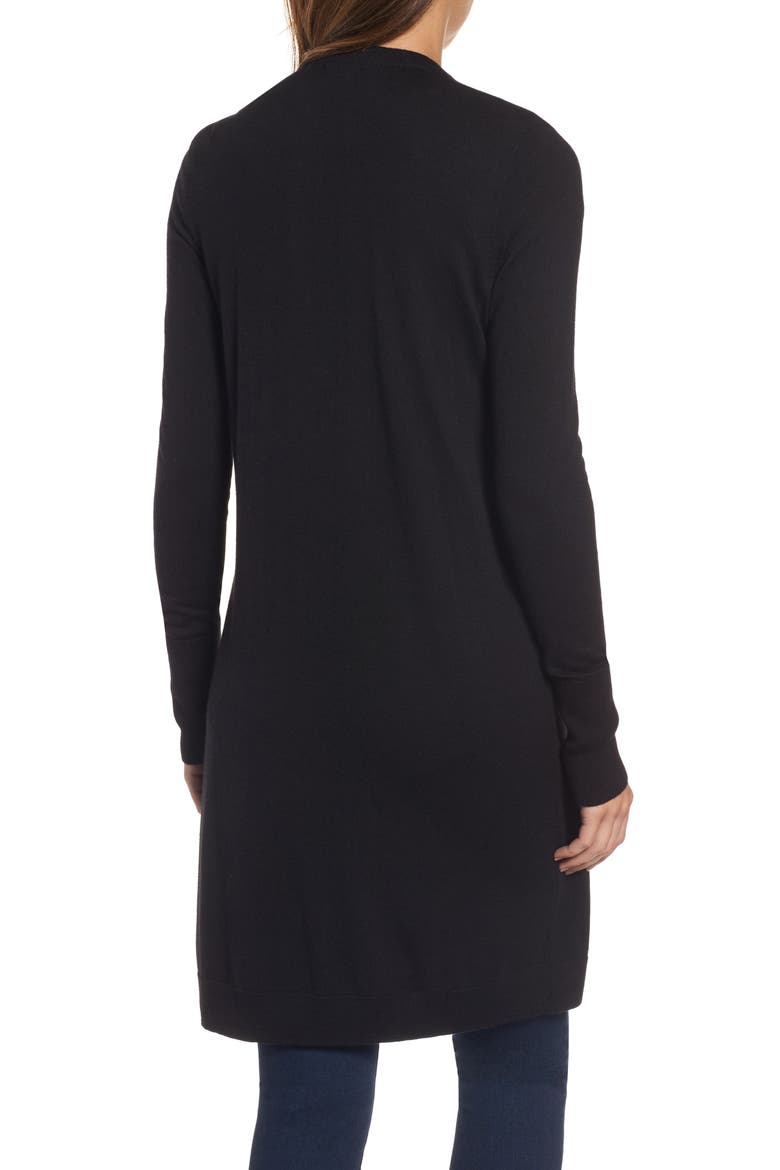 LONG CLOSURELESS CARDIGAN, Alternate, color, BLACK