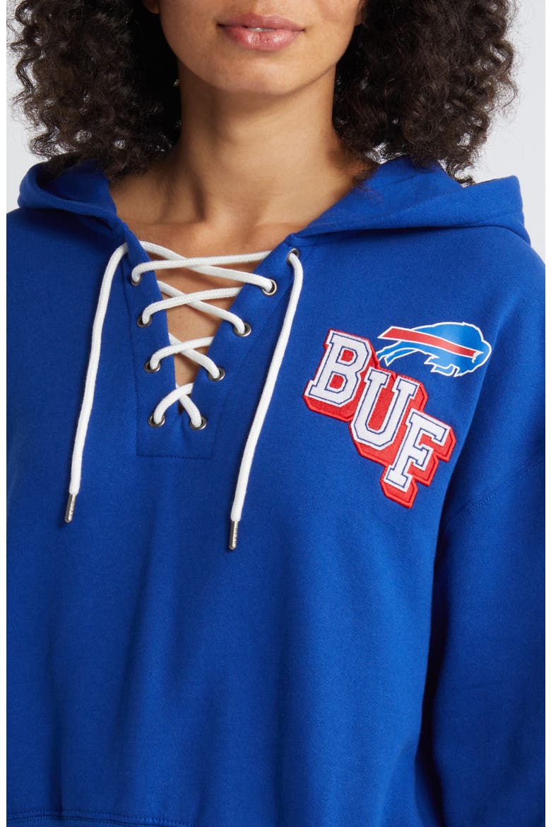 Women's WEAR by Erin Andrews Royal Buffalo Bills Lace-Up Pullover Hoodie, Alternate, color, Royal