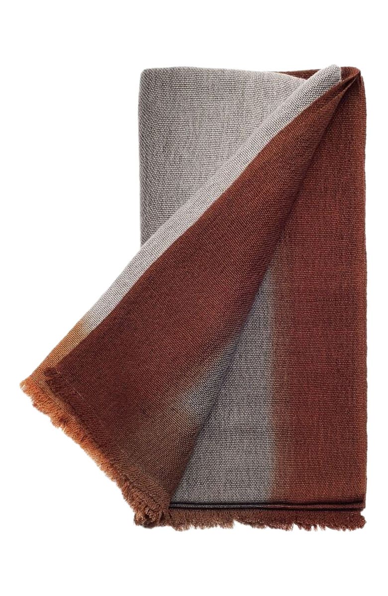 Studio Variously Handloom Handspun Merino Throw, Main, color, Brown