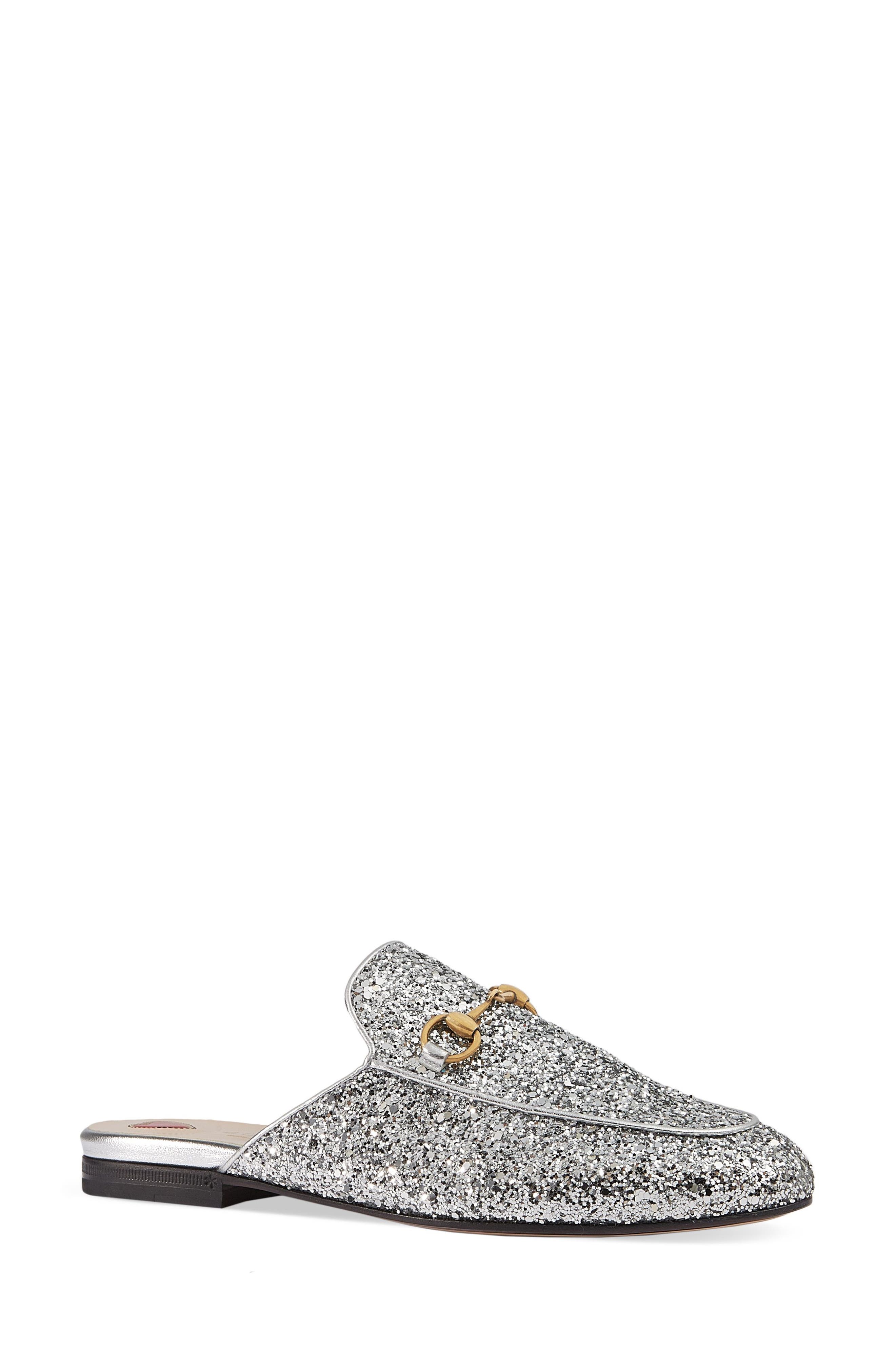 Gucci Princetown Glitter Mule, Alternate, color, 