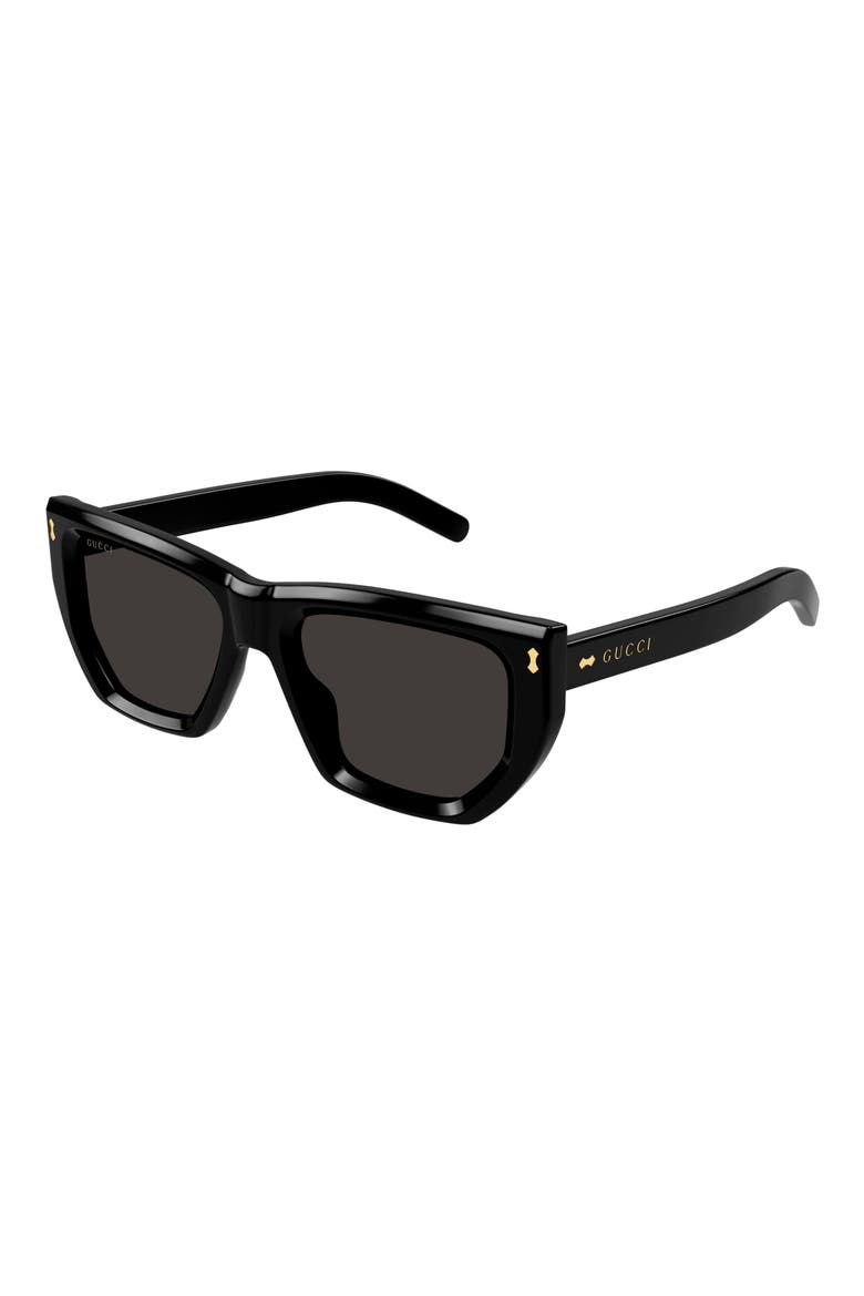53mm Cat Eye Sunglasses, Alternate, color, BLACK