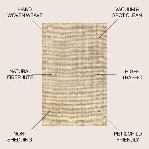 Jonathan Y Hiro Hand Woven Chunky Jute Area Rug In Ivory