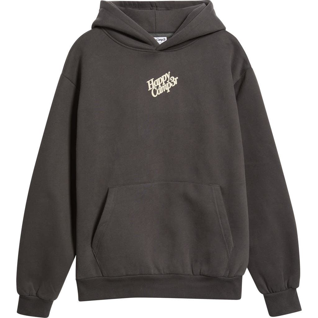 Happy Camp3r Puff Series Core Logo Cotton Blend Hoodie In Black