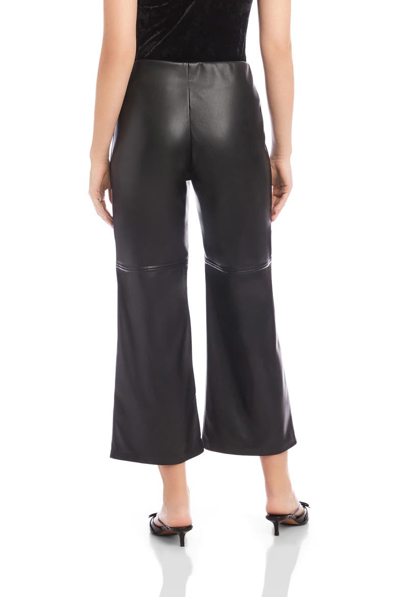 Crop Faux Leather Pants, Alternate, color, BLACK