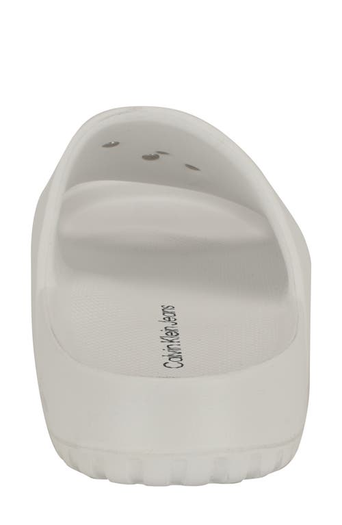 Calvin Klein Nanzey Slide Sandal In White 140