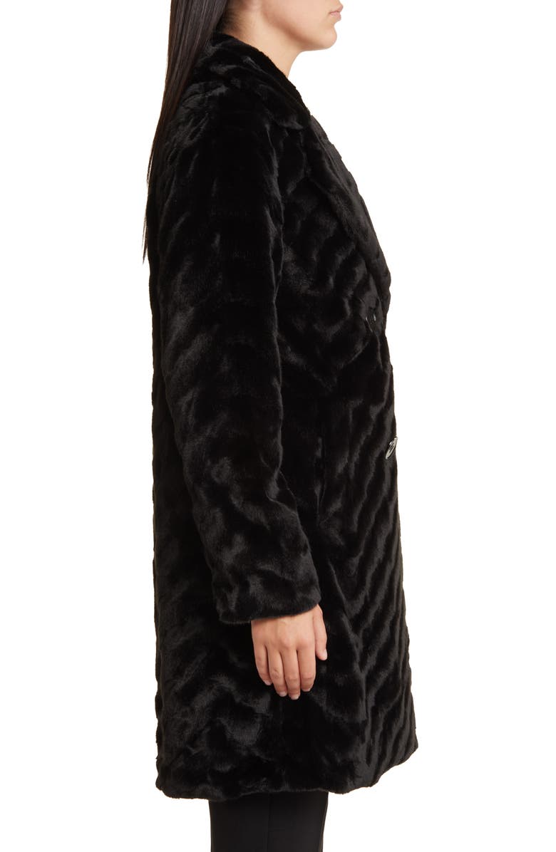 Via Spiga Double Breasted Faux Fur Coat, Alternate, color, 