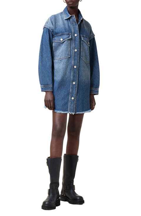 Faye Convertible Long Sleeve Denim Dress