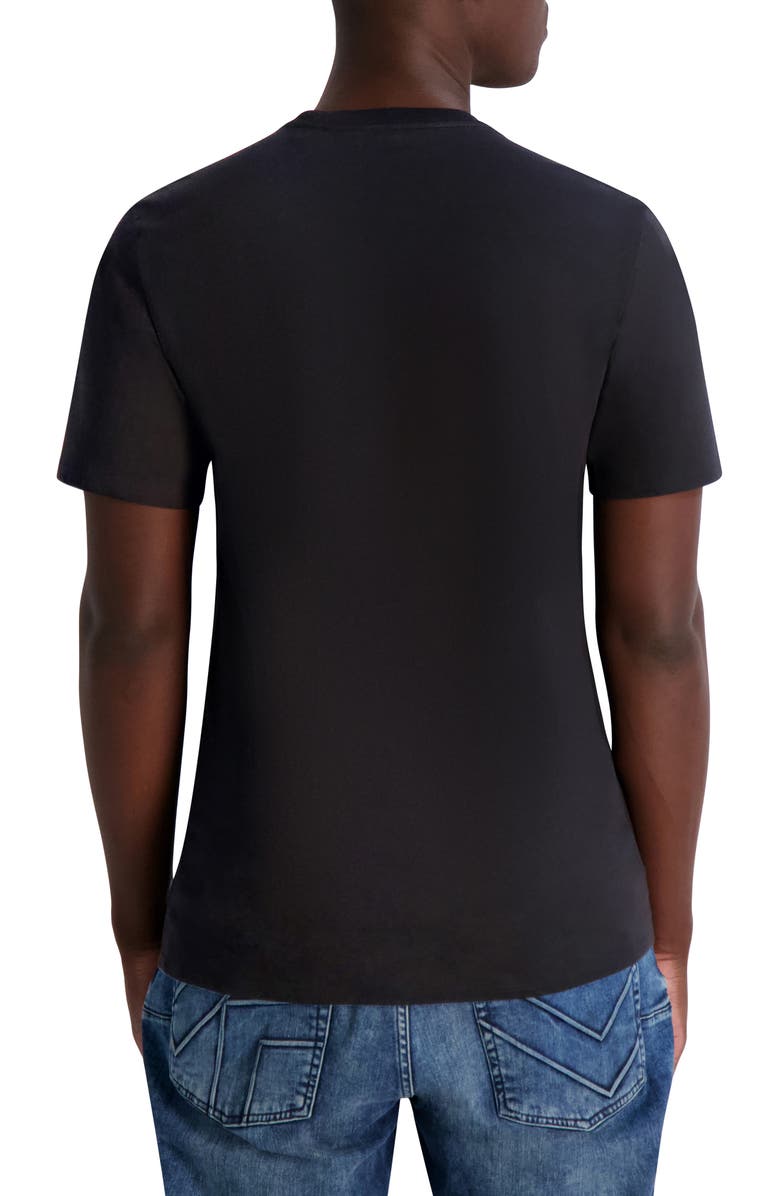 KARL LAGERFELD PARIS Rubberized Karl Cotton Graphic T-Shirt, Alternate, color, Black/ Navy