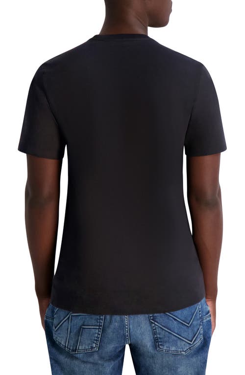 Karl Lagerfeld Paris Rubberized Karl Cotton Graphic T-shirt In Black/navy