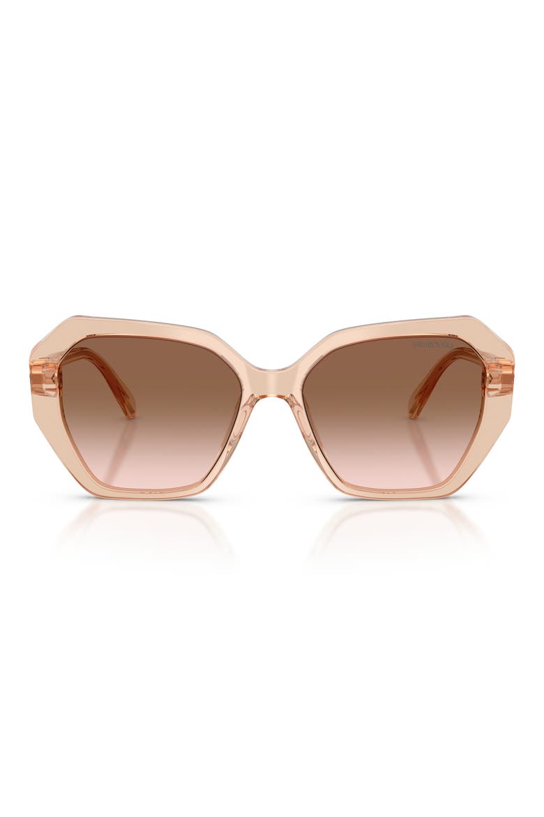 56mm Photochromic Irregular Sunglasses, Main, color, TRANSPARENT BEIGE / BROWN