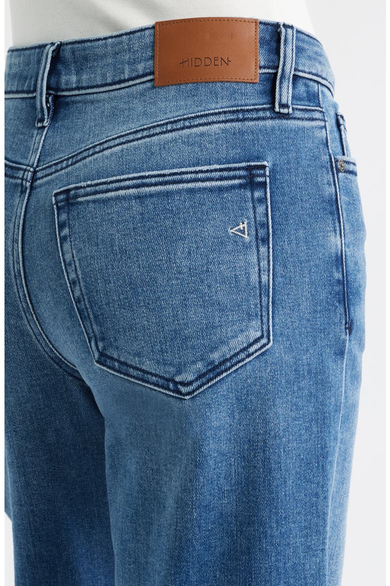 Distressed Mid Rise Wide Leg Jeans, Alternate, color, DK.WASH