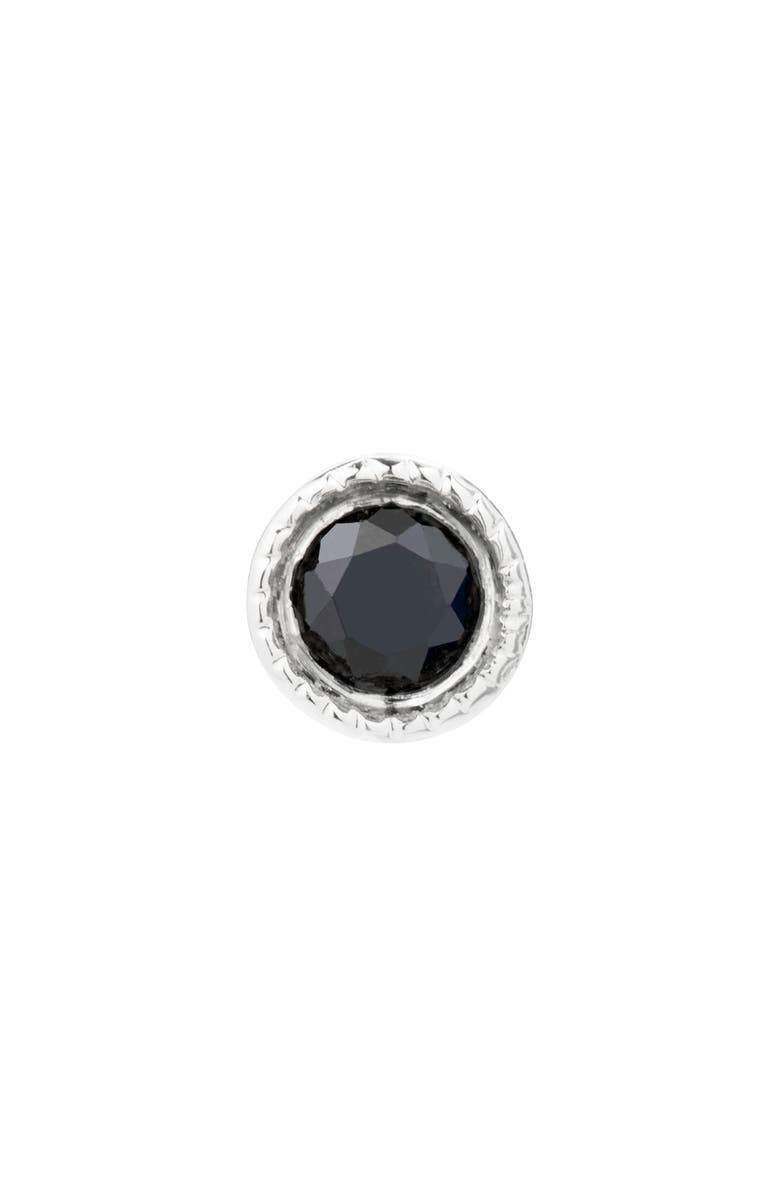 MARIA TASH Scalloped Black Diamond Stud Earring, Alternate, color, White Gold