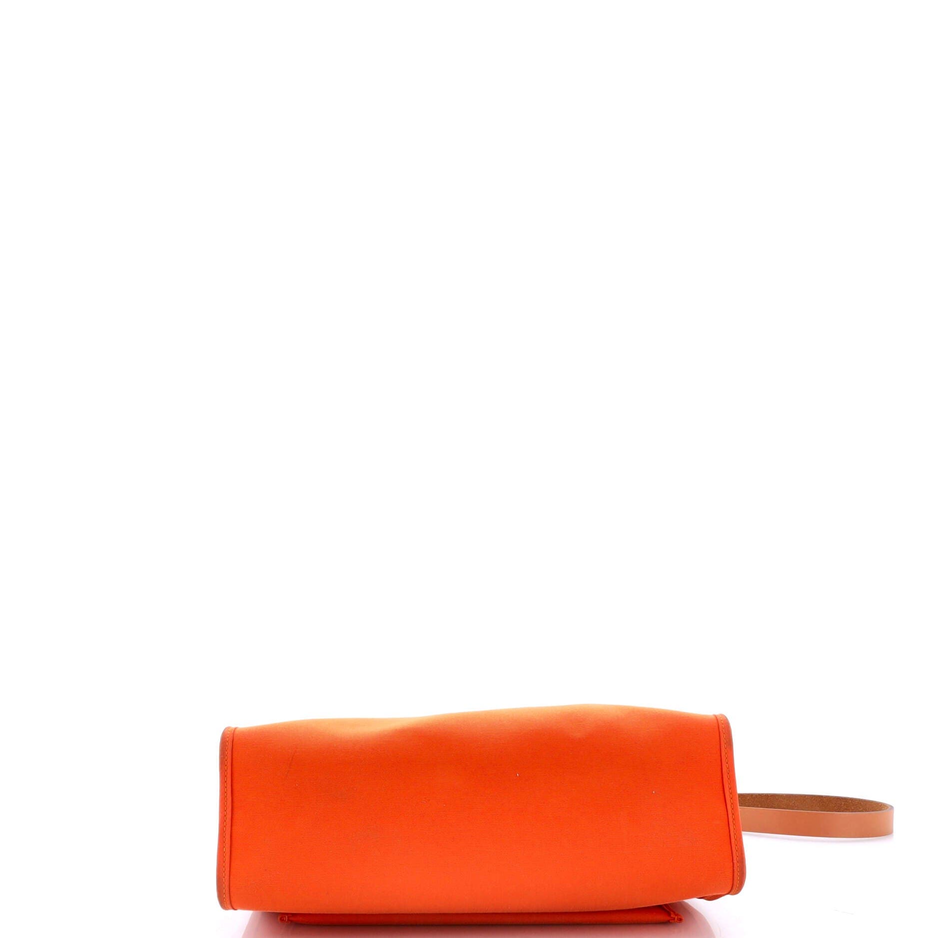 Pre-Owned Hermes Herbag Zip Leather and Toile 31, Alternate, color, Feu