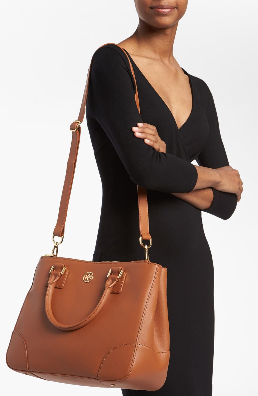 'Robinson' Double Zip Tote, Alternate, color, LUGGAGE