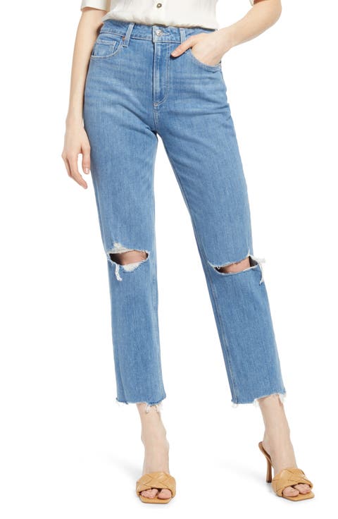 Noella Straight Leg Raw Hem Jeans (Radical Destructed)