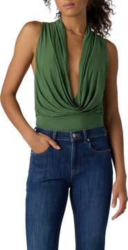 Free People We're Going Out Plunge Neck Bodysuit
