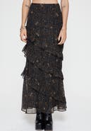 Disturbia Astralis Stripe Ruffle Tiered Maxi Skirt