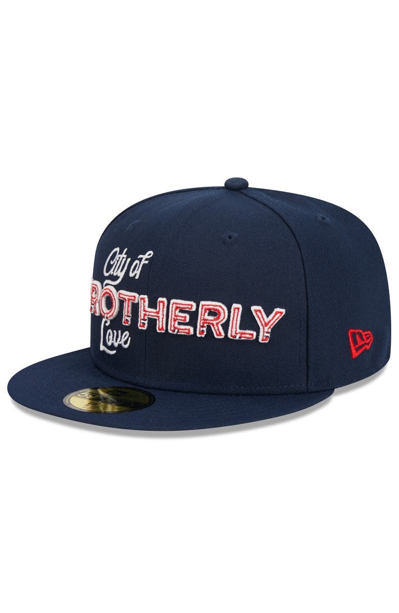 New Era Men's New Era  Navy Philadelphia 76ers 2023/24 City Edition 59FIFTY Fitted Hat, Alternate, color, 