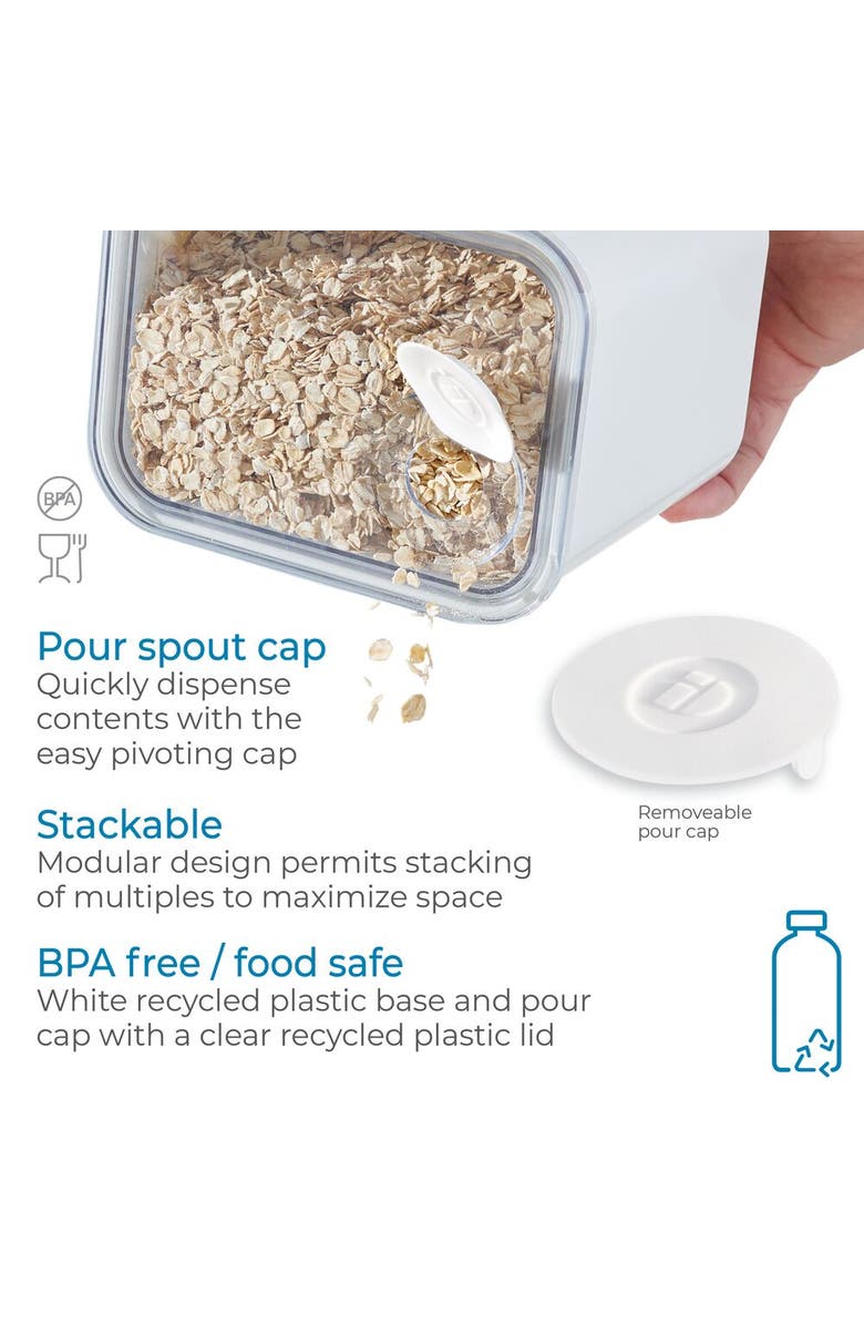 iDesign Large Canister with Removable Pour Cap - Set of 4 - White, Alternate, color, White