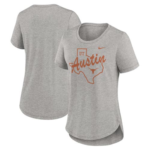 Nike Heather Gray Texas Longhorns Local Campus Location Mantra Tri-blend T-shirt In Gray