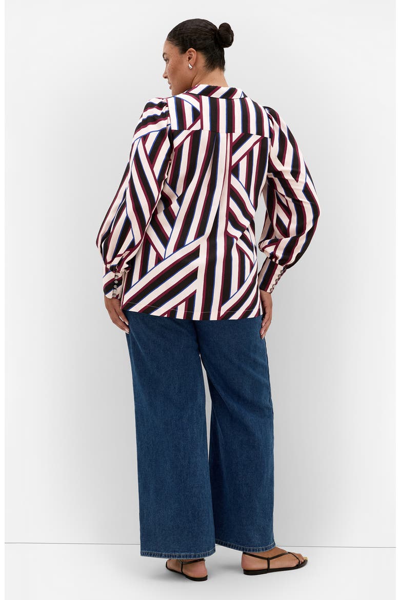 Haylee Striped Button Front Shirt, Alternate, color, TIMELESS STRIPE