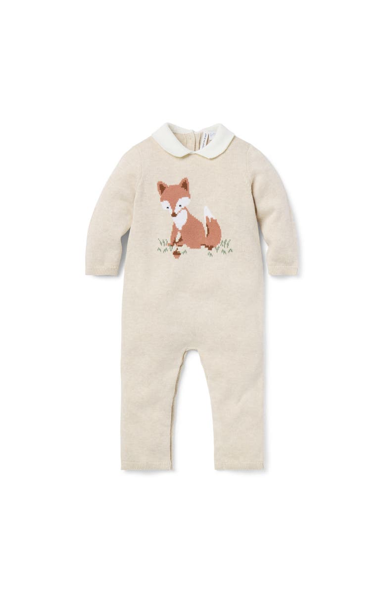 Janie and Jack Baby Fox One-Piece, Main, color, Beige
