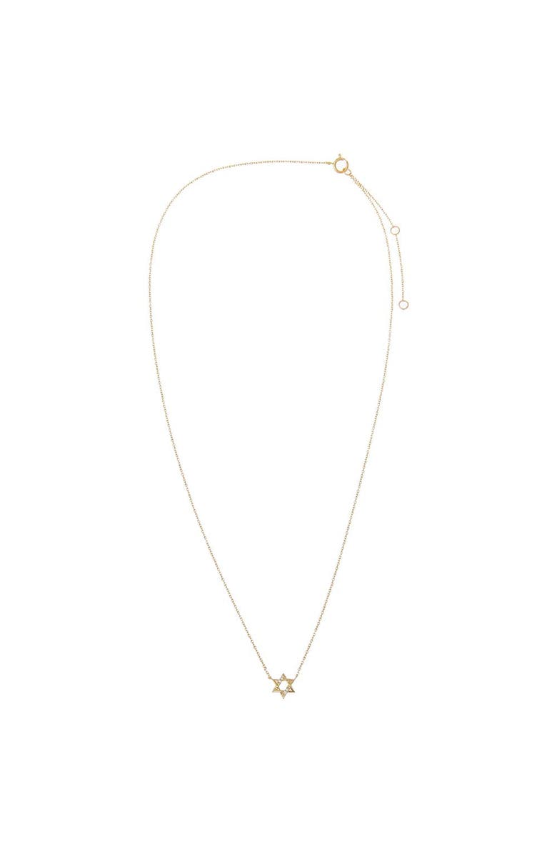 BY ADINA EDEN Diamond Pave/Solid Star Of David Necklace 14K, Alternate, color, 