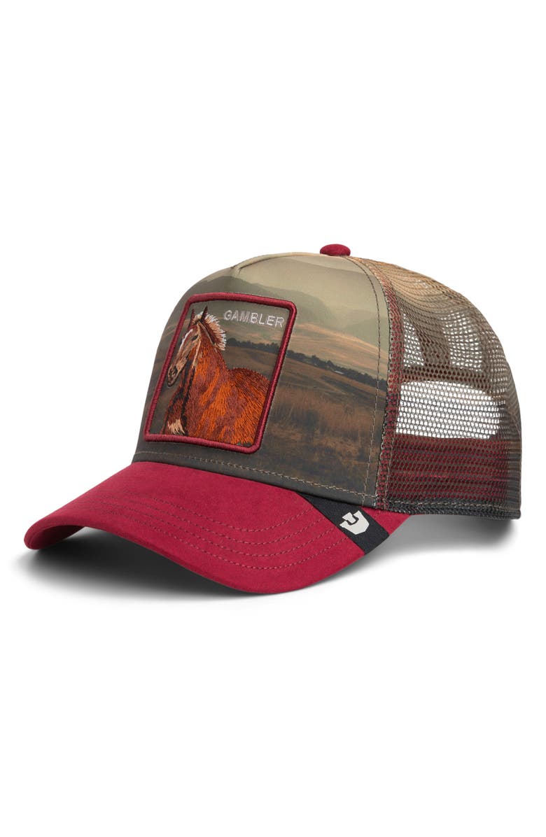 Goorin Bros. Stallion in the Element Patch Trucker Hat, Main, color, Crush