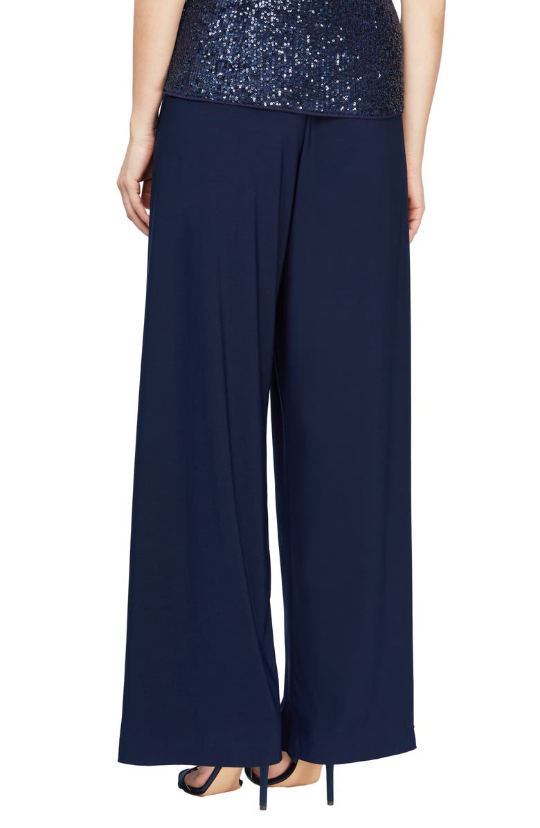 Alex Evenings Matte Jersey Straight Leg Pants, Alternate, color, Dark Navy