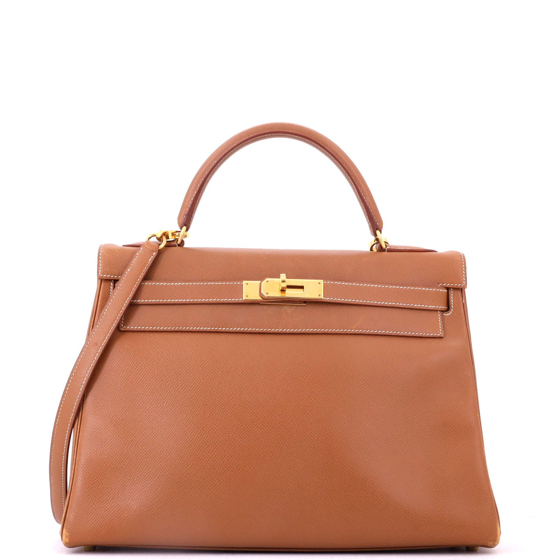 Kelly Handbag Brown Courchevel with Gold Hardware 32, Main, color, Gold