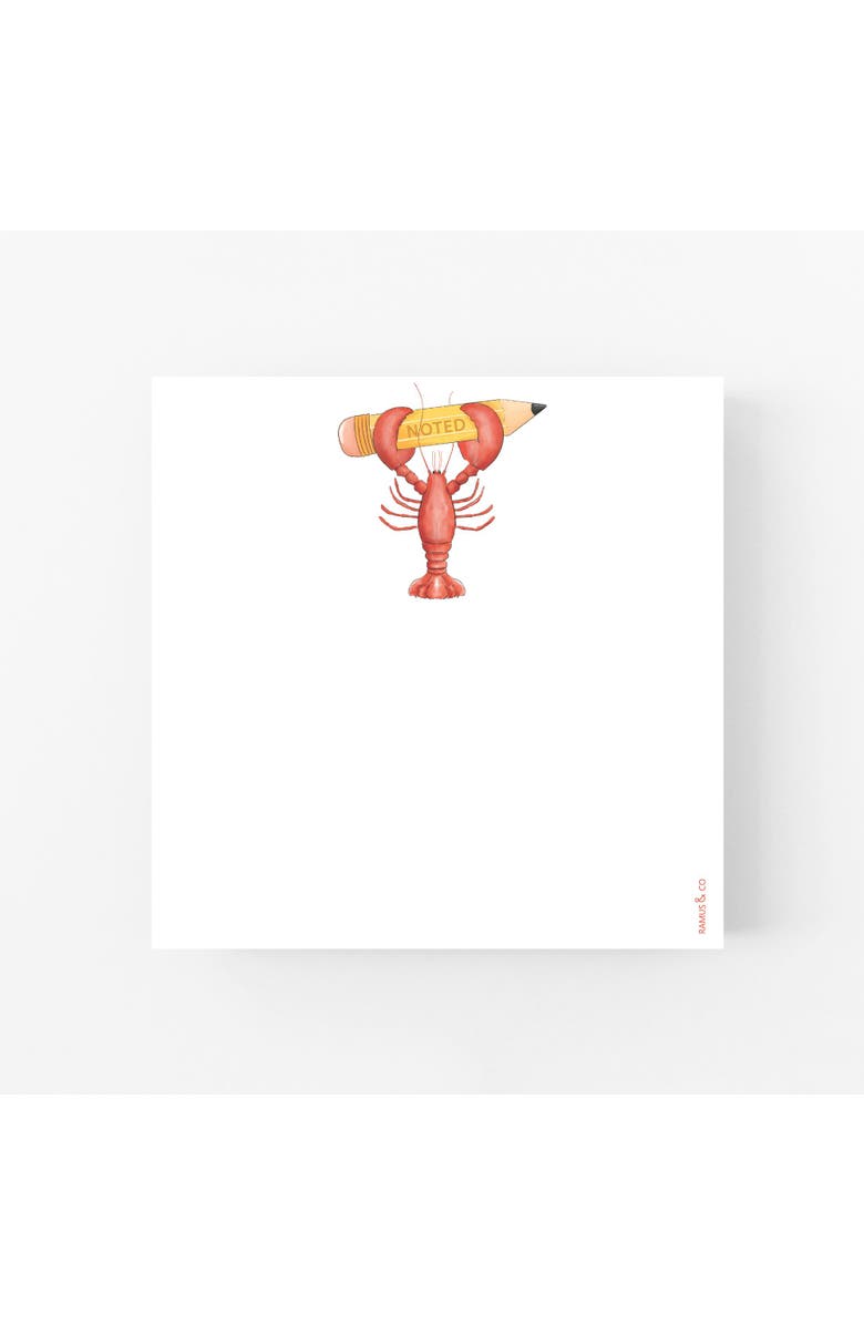 Ramus & Co Noted Lobstah Lobster 6" x 6" Square Notepad, Main, color, Multi-Pack