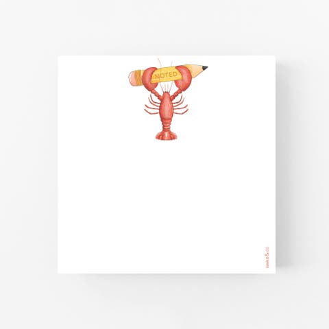 Noted Lobstah Lobster 6" x 6" Square Notepad (100 Heavyweight Tear-Off Sheets)