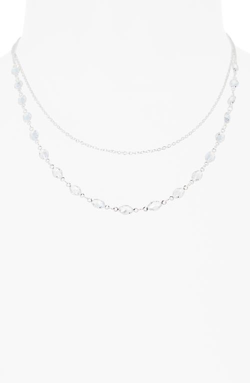 Nordstrom Rack Bezel Stone Layered Necklace In White